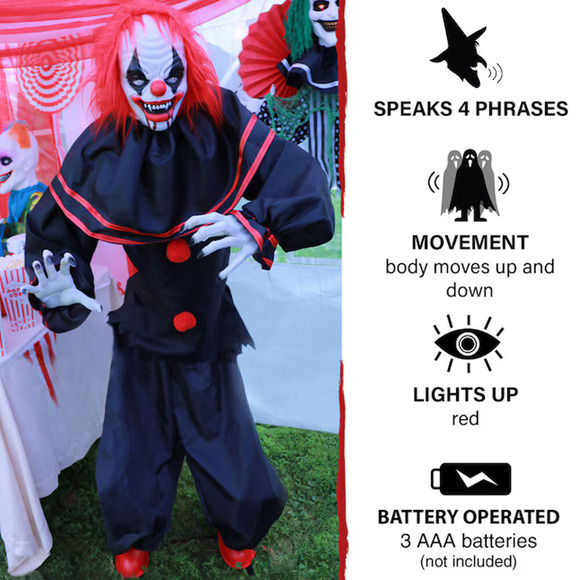 🔥Haunted Hill Farm Life-Size Talking Clown Halloween Animatronic Touch BNWT🔥 - Picture 2 of 6
